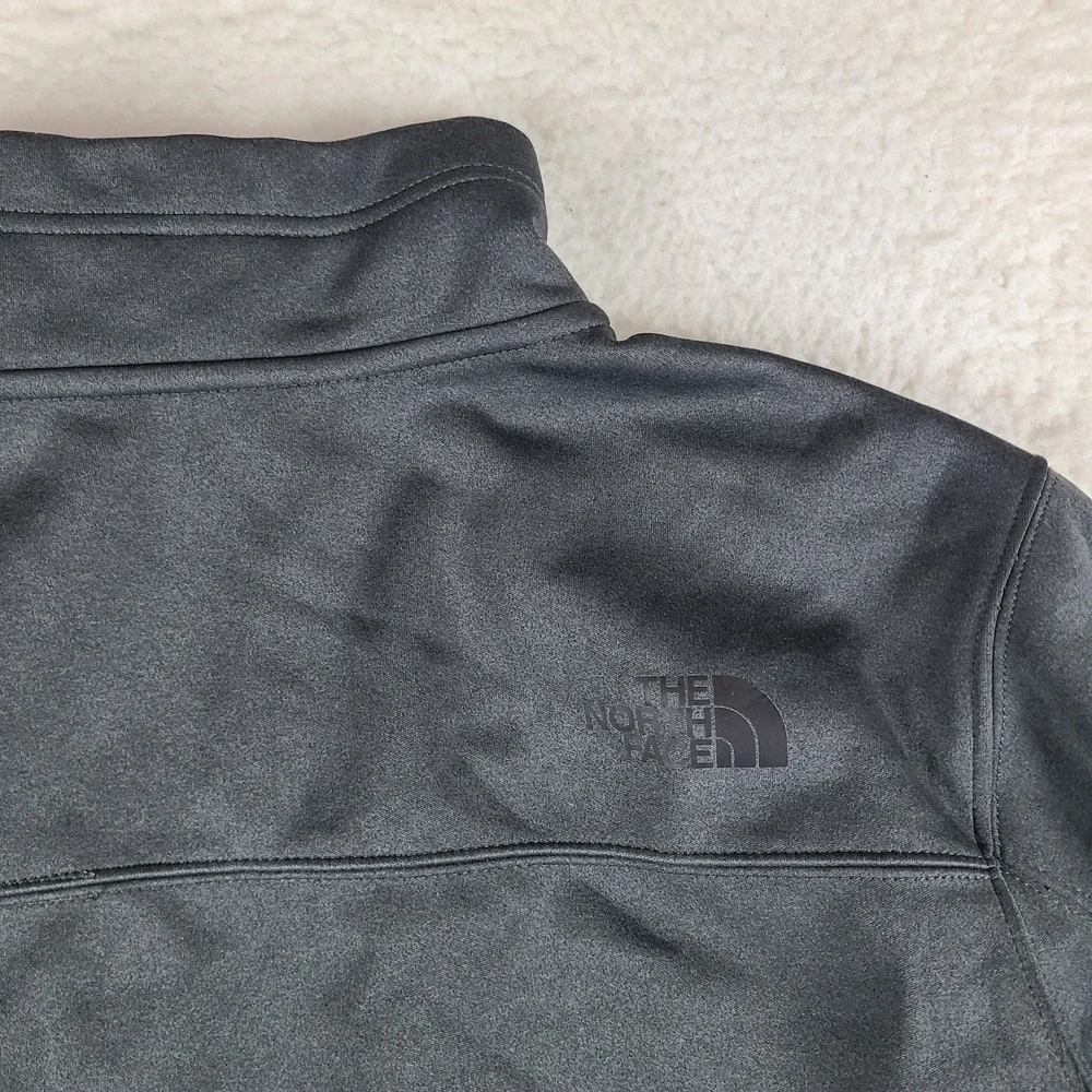 The North Face Jacket Mens Medium Dark Gray Full‎ Zip Zipper Pocket Sweater Coat